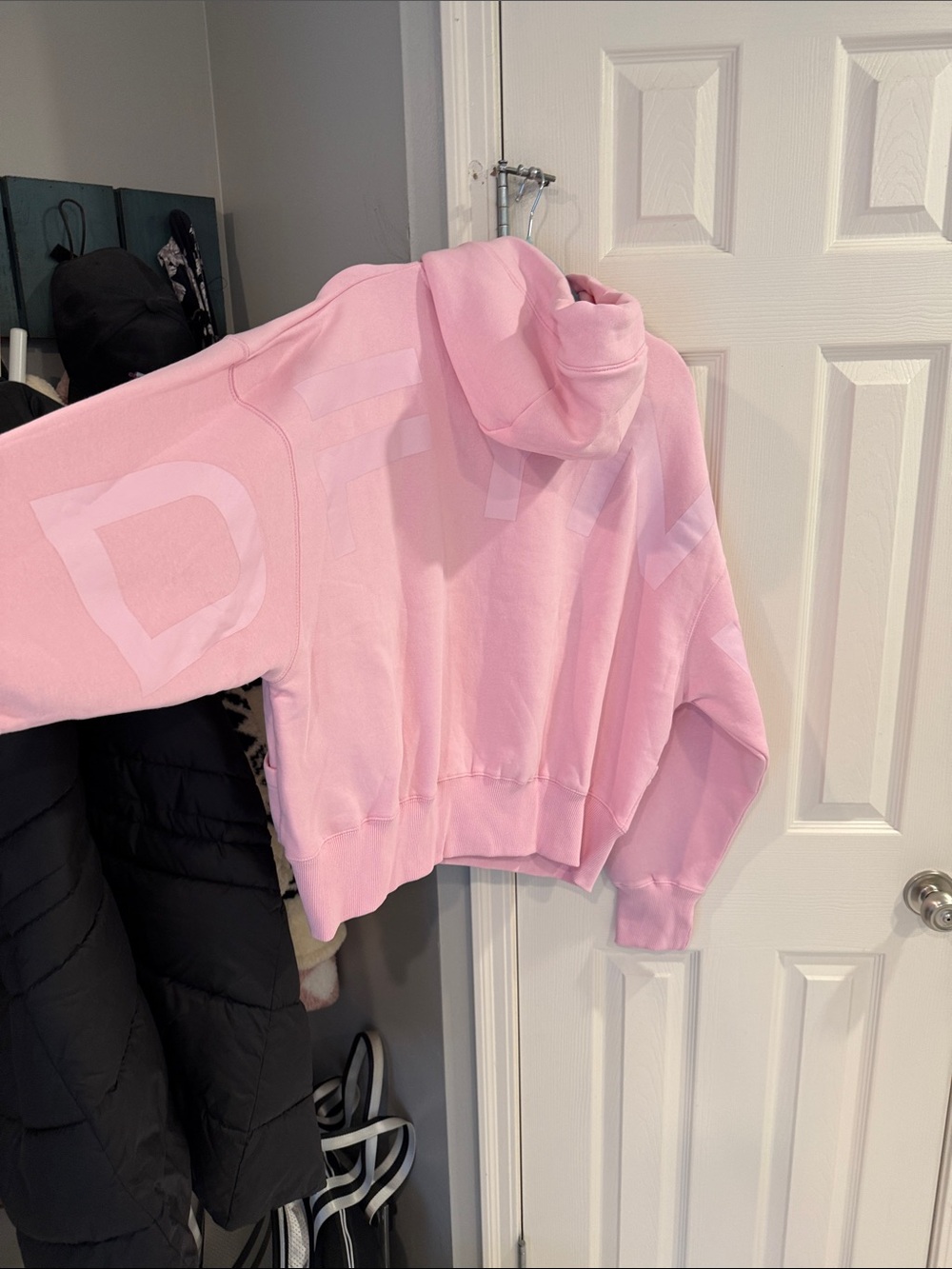 Defyne Women's Crewneck Hoodie in Soft Pink - Picture 4 of 4